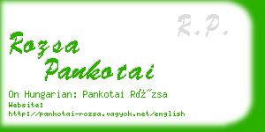 rozsa pankotai business card